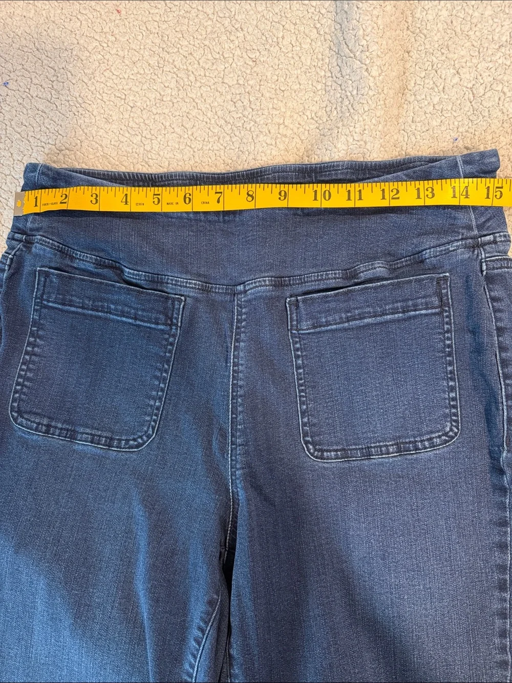 Belle by Kim Gravel Pull-In Stretch Waist Dark Blue Denim Jeans